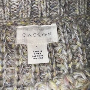 CASLON Alpaca Wool Blend Knit Sweater Multi Pastal Colored Women Size L